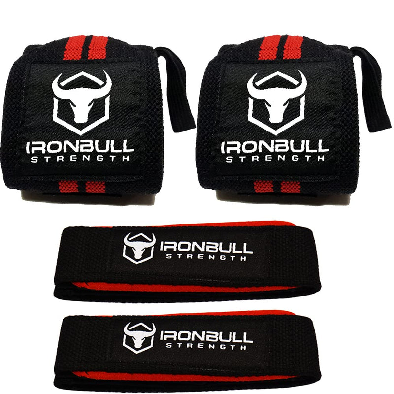 [Australia - AusPower] - Iron Bull Strength Wrist Wraps & Lifting Straps Combo 