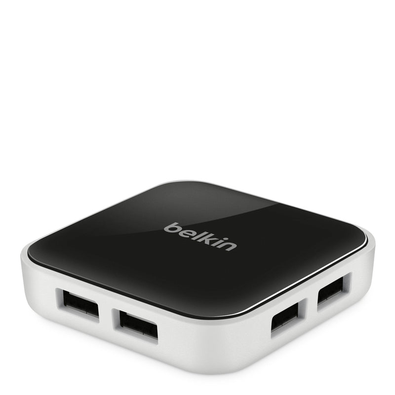 [Australia - AusPower] - Belkin 7-Port Plug-and-Play Powered Desktop Hub with USB-A Ports 7-Port Desktop Black and White 