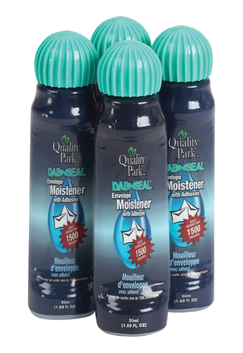 [Australia - AusPower] - Quality Park Dab-N-Seal Envelope Moistener with Adhesive, 50ML Bottle, 4 Pack (46071) 