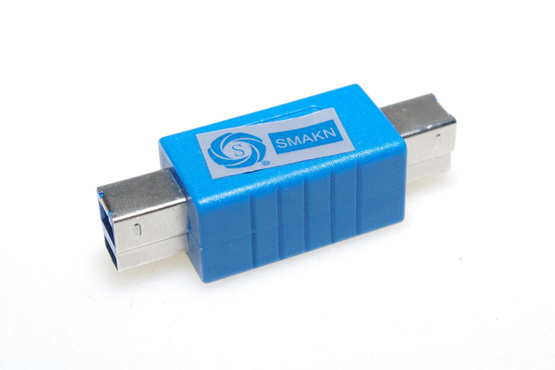 [Australia - AusPower] - SMAKN High Speed Blue USB 3.0 Type-B Male to TYPE B Male Plug Adapter Gender Changer 