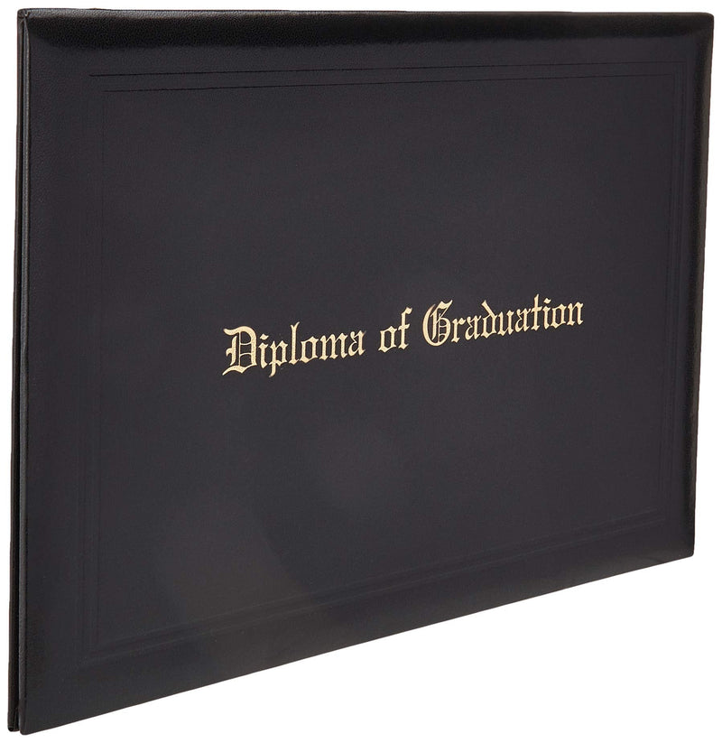[Australia - AusPower] - GraduationMall Imprinted Diploma Cover for Certificate 8.5''x 11'' (Black) Black 