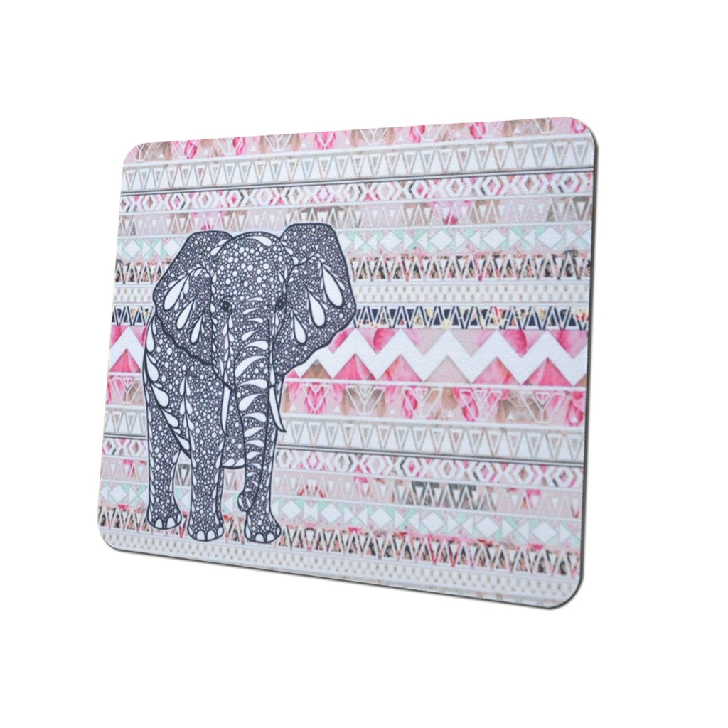 [Australia - AusPower] - Gaming Mouse Pad Mat, 8 inch Non-Slip Rubber Mousepad , Silky Smooth Surface Edges for Computer ,Laptop& PC, 8 × 9 x 0.1 inches Rectangle,Elephant in Pink Elephant in Pink 
