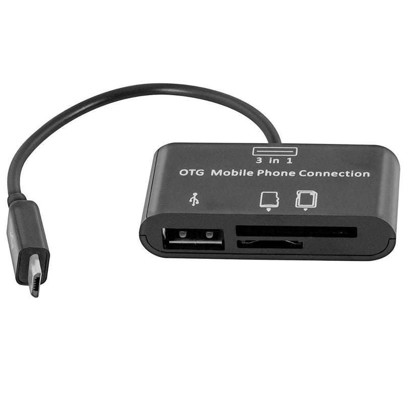 [Australia - AusPower] - MXTECHNIC 3 in 1 Micro USB OTG Host Adapter SD Card Reader Camera Card Reader Hub, OTG Mobile Phone Connection Host, USB 2.0 SD Card Adapter Kit for Android/Computer/Printer 