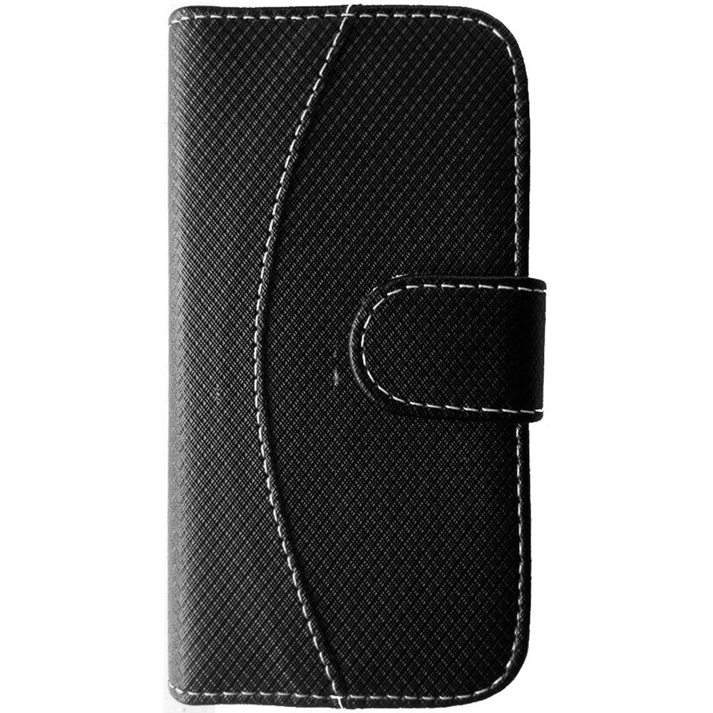 [Australia - AusPower] - HR Wireless ZTE Speed - Two Tone PU Leather Flip Wallet Cover - Retail Packaging - Black/Black Standard Packaging 