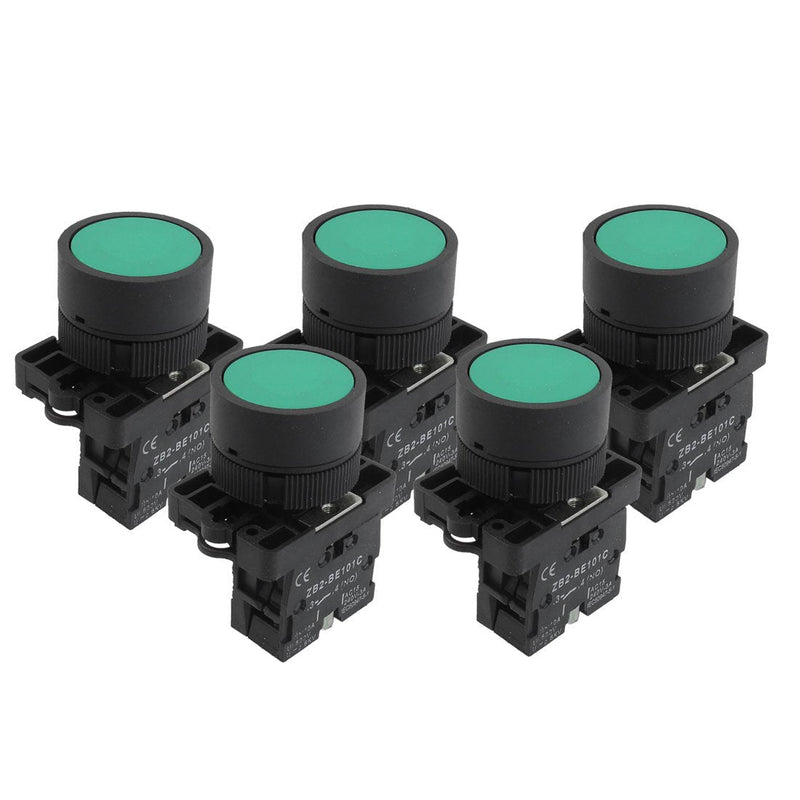 [Australia - AusPower] - uxcell A12082000ux0366 1 NO N/O Green Sign Momentary Push Button Switch, 600V, 10 Amp, ZB2-BE101C, 5 x 22 mm 