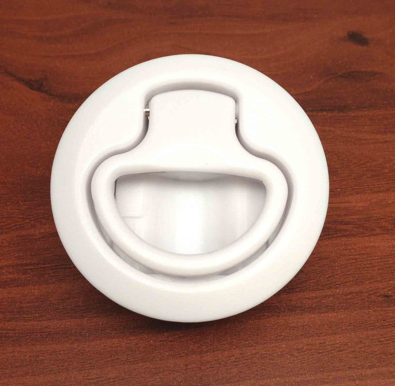 [Australia - AusPower] - MARINE BOAT WHITE PLASTIC FLUSH PULL SLAM LATCH HATCH LIFT 2 3/8"D 