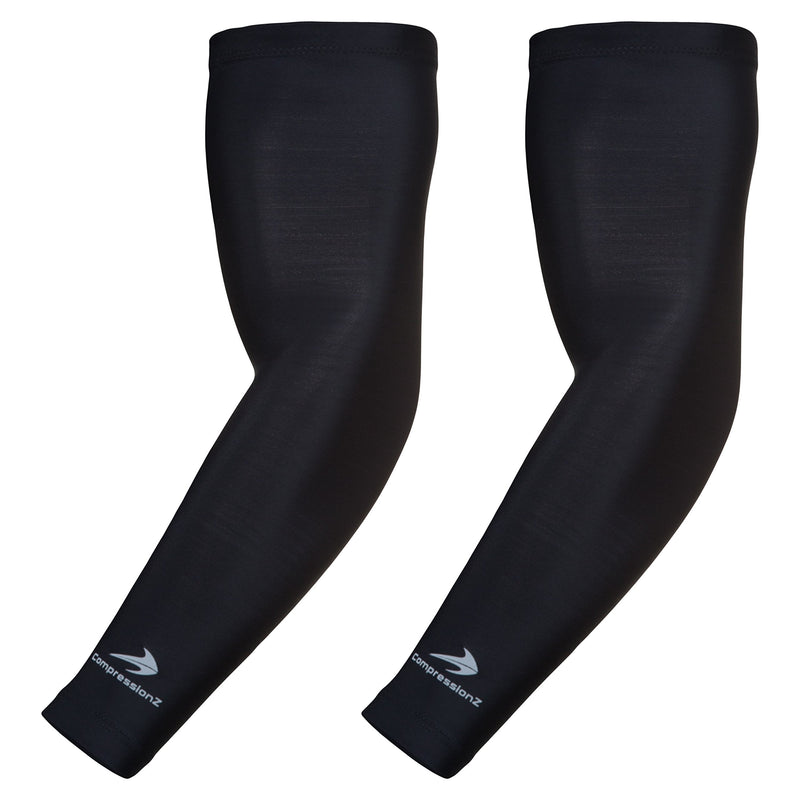 [Australia - AusPower] - CompressionZ Youth Compression Arm Sleeves - Sports Sleeve For Kids Boys Girls Black Youth Small 6"-7.5" 