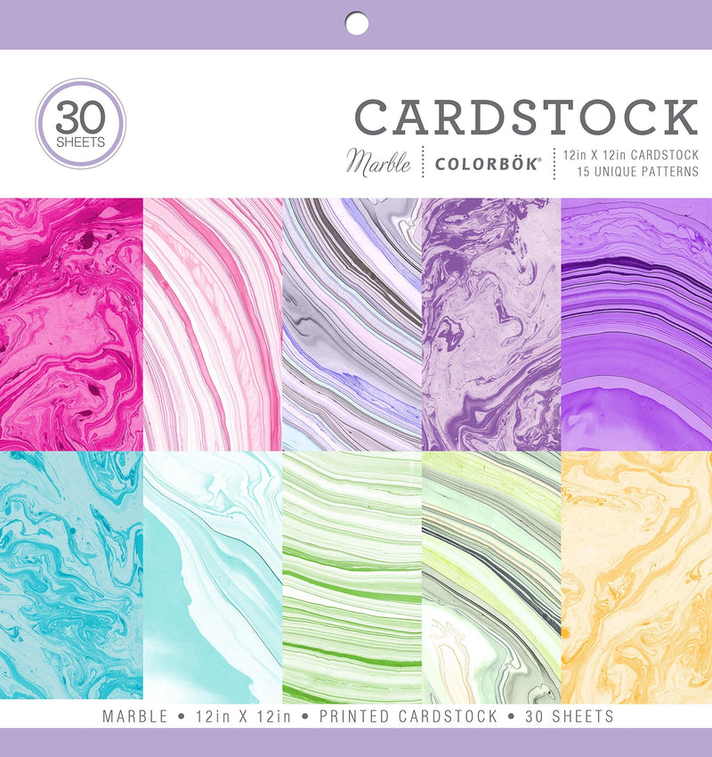 [Australia - AusPower] - Colorbok 71876B Cardstock Paper Pad Marble, 12" x 12" 
