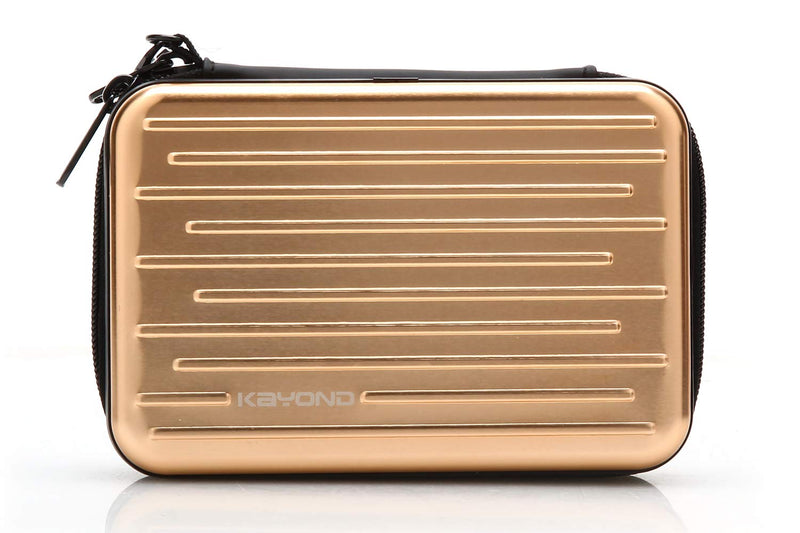 [Australia - AusPower] - KAYOND Anti-Shock Silver Aluminium Carry Travel Protective Storage Case Bag for 2.5" Inch Portable External Hard Drive HDD USB 2.0/3.0 (Golden) Golden 