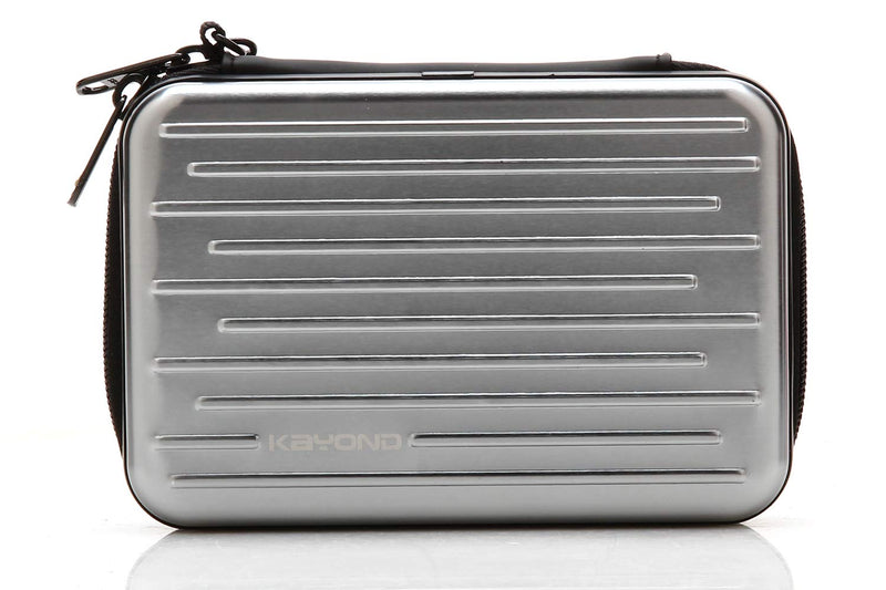 [Australia - AusPower] - KAYOND Anti-Shock Silver Aluminium Carry Travel Protective Storage Case Bag for 2.5" Inch Portable External Hard Drive HDD USB 2.0/3.0 (Silvery White) Silvery white 