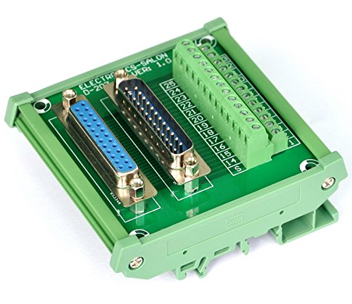 [Australia - AusPower] - Electronics-Salon DB25 D-SUB DIN Rail Mount Interface Module, Male/Female, DSUB Breakout Board. 