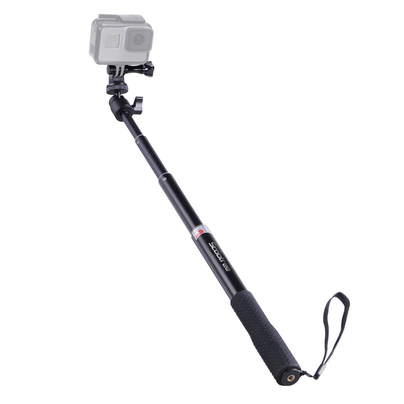 [Australia - AusPower] - Smatree Extendable Aluminum Selfie Stick/Monopod Compatible for GoPro Max/Hero 10/9/8/7/6/5/4/3+/GOPRO Hero(2018)/AKASO GeekPro SJCAM SJ4000 SJ5000 Xiaomi Yi Camera Action 2 Camera 