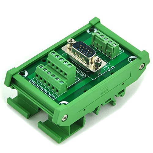 [Australia - AusPower] - Electronics-Salon D-SUB DB15HD Male DIN Rail Mount Interface Module, Breakout Board. 