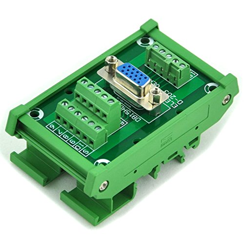 [Australia - AusPower] - Electronics-Salon D-SUB DB15HD Female DIN Rail Mount Interface Module, Breakout Board. 