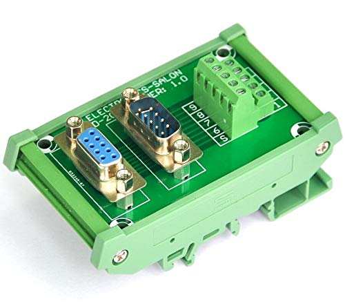 [Australia - AusPower] - Electronics-Salon DB9 D-SUB DIN Rail Mount Interface Module, DSUB Male/Female Breakout Board. 