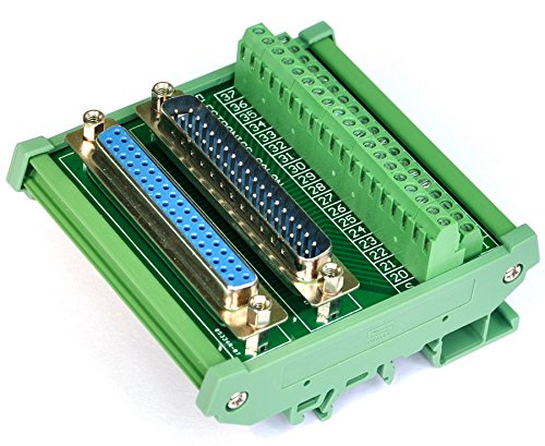 [Australia - AusPower] - Electronics-Salon DB37 D-SUB DIN Rail Mount Interface Module, Male/Female, DSUB Breakout Board. 