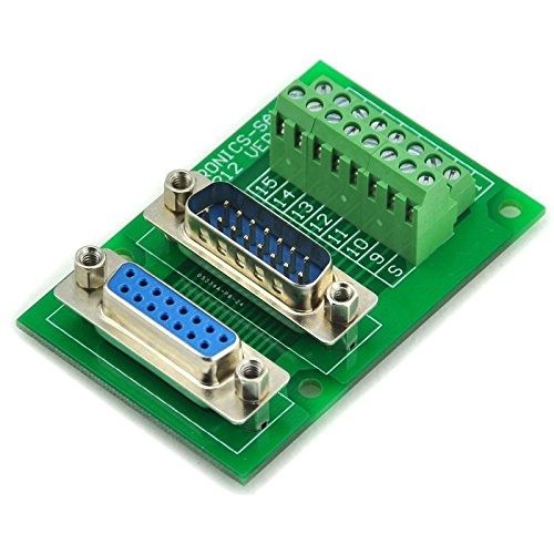 [Australia - AusPower] - Electronics-Salon D-SUB DB15 Male/Female Header Breakout Board, DSUB Terminal Block, Connector. 