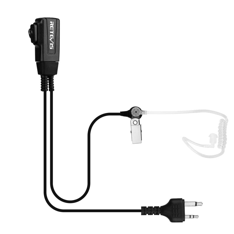 [Australia - AusPower] - Retevis EAD001 Acoustic Tube Ear Pieces for Walkie Talkie with Mic, Compatible with Midland GXT250 GXT1000VP4 GXT1050VP4 LXT112 LXT380 LXT118 2 Way Radio, Two Way Radio Earpiece for Police(1 Pack) 