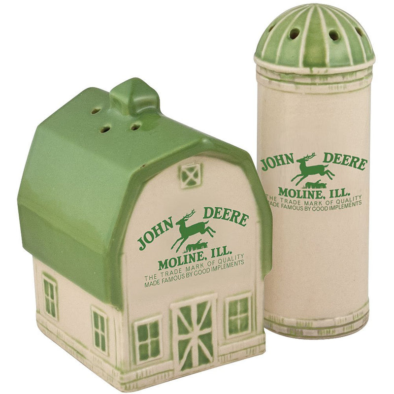 [Australia - AusPower] - Collectible Vintage John Deere Logo Barn And Silo Salt And Pepper Shaker Set 