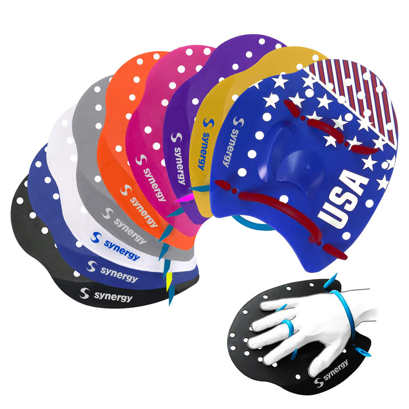 [Australia - AusPower] - Synergy Hand Paddles for Swim Training Clear Medium 