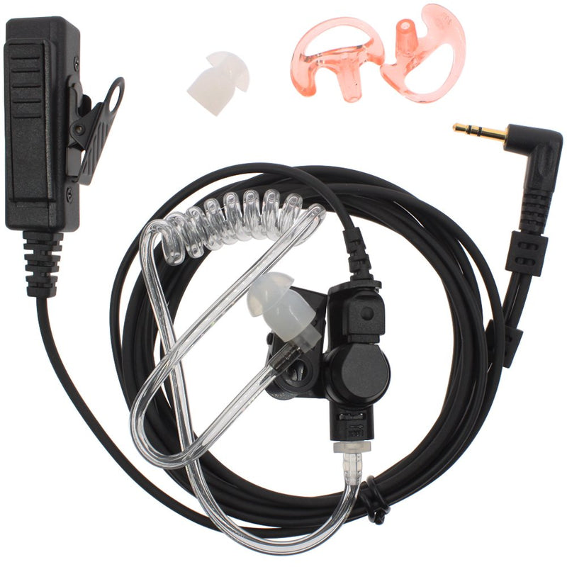 [Australia - AusPower] - AOER 3' 2-Wire Coil Earbud Audio Mic Surveillance Kit for Motorola Two-Way Radio Single Pin Talkabout 