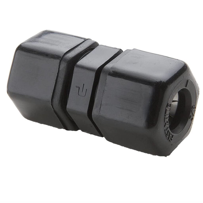 [Australia - AusPower] - Parker Hannifin P4UC4 Fast & Tite Polypropylene Union Connector Fitting, 1/4" Compression Tube x 1/4" Compression Tube, Black 