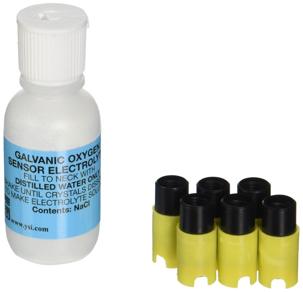 [Australia - AusPower] - YSI 605913 Membrane Kit with 1.25 mil PE Yellow Cap and Electrolyte Solution (Pack of 6) 