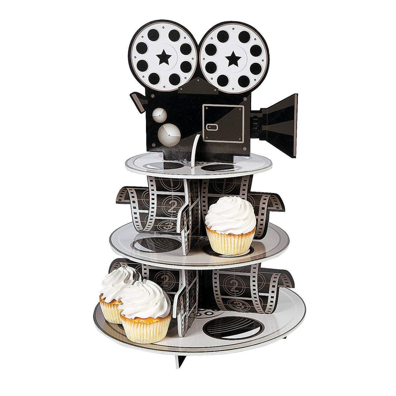 [Australia - AusPower] - Movie Projector and Reel Cupcake Stand - 3 Tiers - Party Supplies 