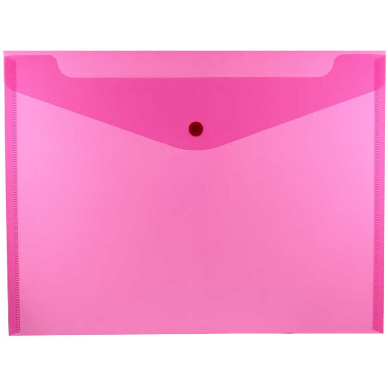 [Australia - AusPower] - JAM PAPER Plastic Envelopes with Snap Closure - Letter Booklet - 9 3/4 x 13 - Fuchsia Pink - 12/Pack Letter Size 