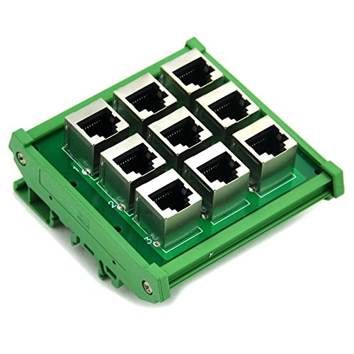 [Australia - AusPower] - Electronics-Salon RJ45 8P8C 9-Way Buss Board DIN Rail Mount Interface Module. 