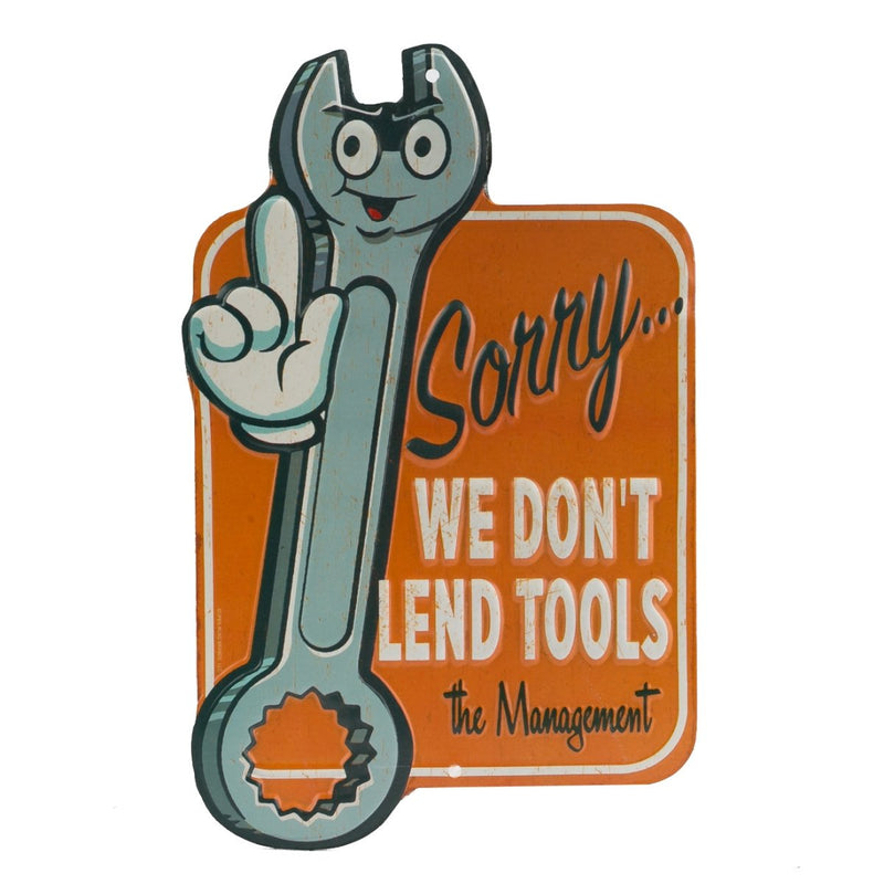 [Australia - AusPower] - Open Road Brands We Don't Lend Tools Embossed Metal Sign Orange 