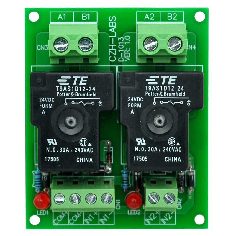 [Australia - AusPower] - CZH-Labs 24V Passive 2 SPST-NO 30Amp Power Relay Module Board. 