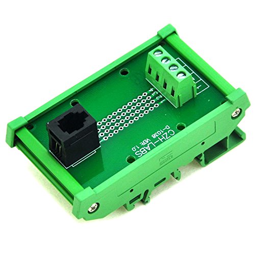 [Australia - AusPower] - Electronics-Salon RJ9 4P4C DIN Rail Mount Interface Module, Vertical Jack. 