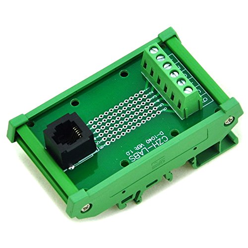 [Australia - AusPower] - Electronics-Salon RJ11/RJ12 6P6C DIN Rail Mount Interface Module, Vertical Jack. 