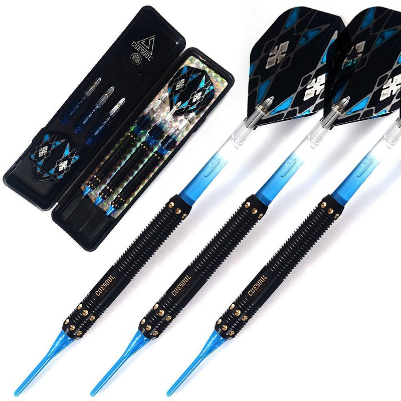 [Australia - AusPower] - CUESOUL Soft Tip Darts Set Plastic Tip with Dart Case 16g-Brass 