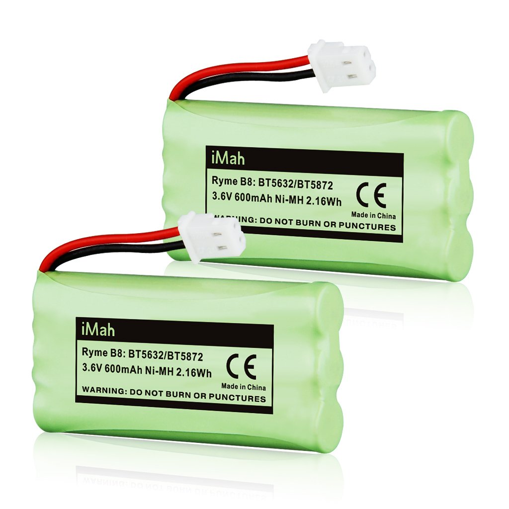 [Australia - AusPower] - 2-Pack iMah Ryme B8 BT5632 BT5872 Battery Compatible with VTech LS5105 LS5145 LS5146 89-1333-01-00 Cordless Handset Telephone 2-Pack BT5632 BT5872 Batteries 