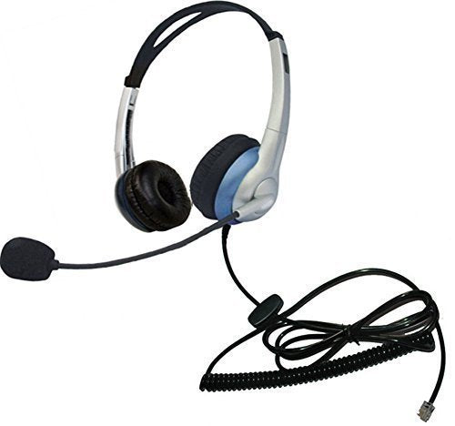 [Australia - AusPower] - VOISTEK Corded Call Center Telephone Headset RJ9 Headphone with Mic Noise Cancelling for Aastra Polycom Mitel Office Landline Phones and Call Center (Binaural K20) Binaural K20 