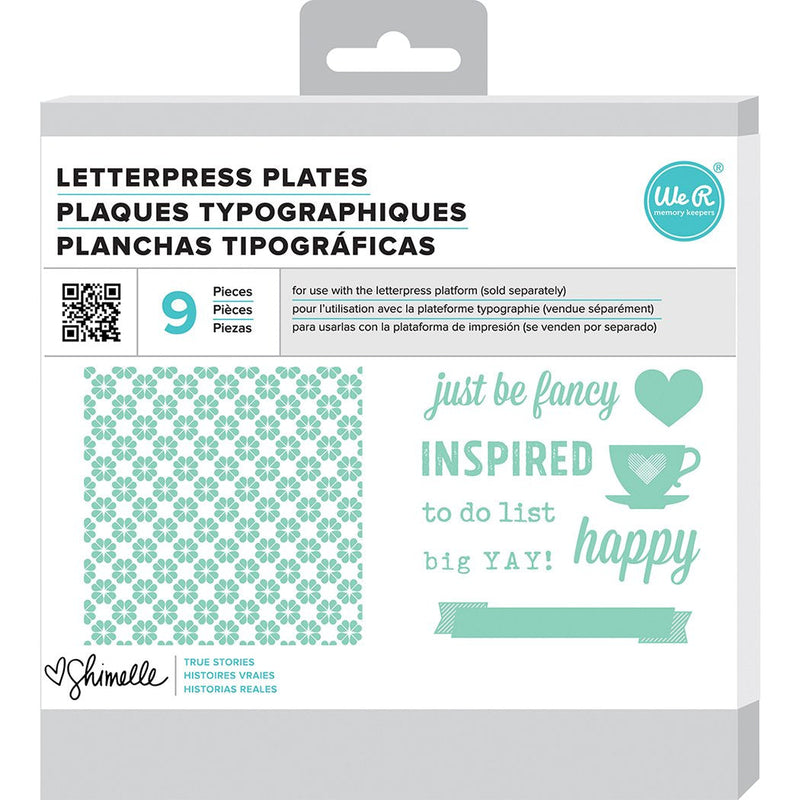 [Australia - AusPower] - We R Memory Keepers 0633356627845 Printing Plate Letter Press-Shimelle Set (9 Piece) 