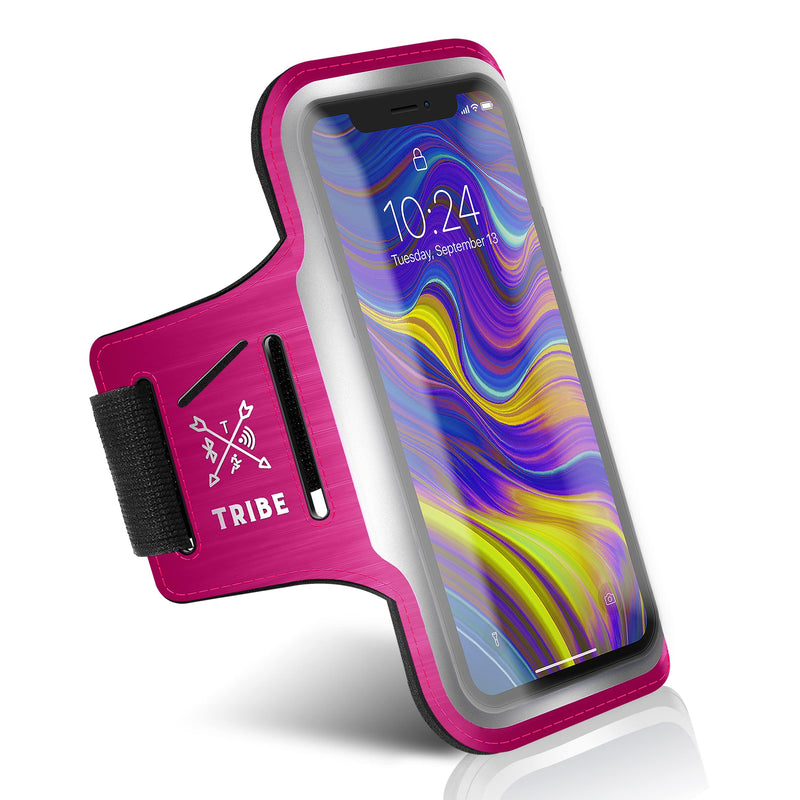 [Australia - AusPower] - TRIBE Running Phone Holder Armband. iPhone & Galaxy Cell Phone Sports Arm Bands for Women, Men, Runners, Jogging, Walking, Exercise & Gym Workout. Fits All Smartphones. Adjustable Strap, CC/Key Pocket L: iPhone+/Pro Max/XR/XS Max/Galaxy+/Ultra/Note 