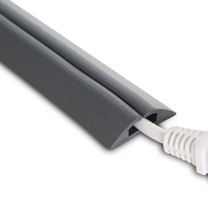 [Australia - AusPower] - UT Wire UTW-CPM5-GY Compact Cord Protector with Single Channel, 5', Grey Gray 1 Pack 