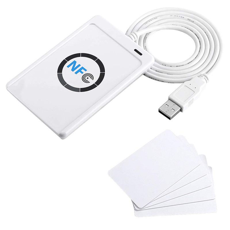 [Australia - AusPower] - NFC ACR122U RFID Contactless Smart IC Card Reader Writer, ACR122U NFC RFID Contactless Smart Reader & Writer/USB + 5X IC Card ACR122U RFID Smart Card NFC 