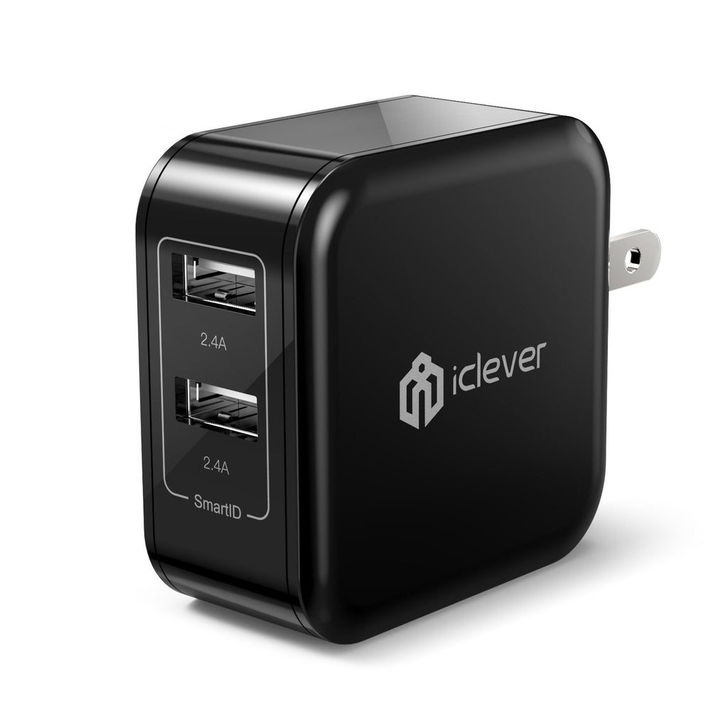 [Australia - AusPower] - USB Wall Charger for iPhone iPad, iClever Dual Port 24W Travel Tablet Phone Charger Adapter with SmartID for for iPhone11/ Pro/iPhoneX/iPhone XR/8/7/6/Plus, iPad Pro/Air 2/Mini 3/Mini 4, and More 