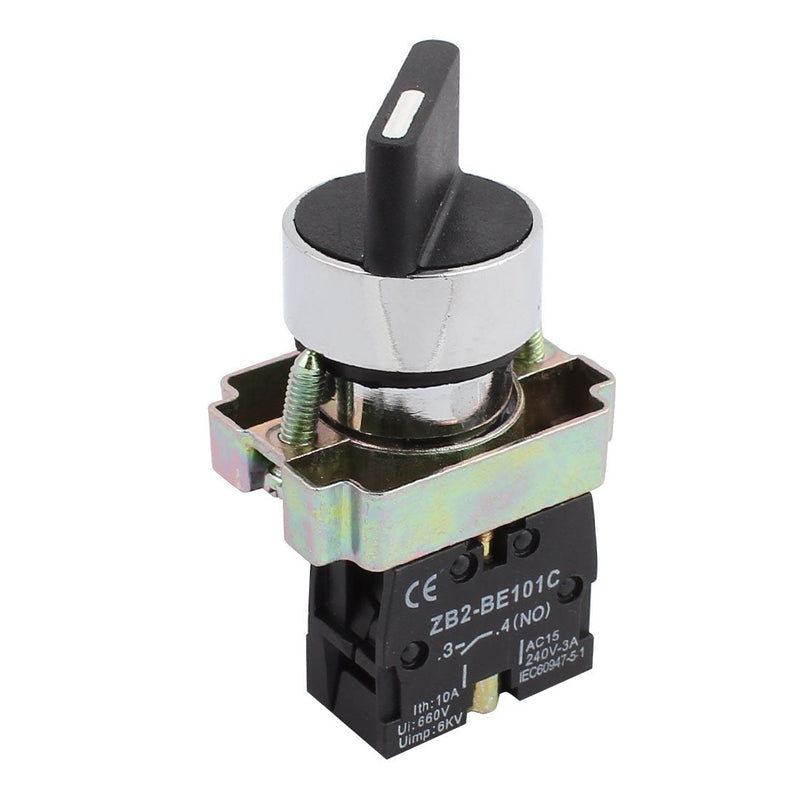 [Australia - AusPower] - uxcell A14112200ux0184 ZB2-BE101C NO SPST 2 Positions Maintained Rotary Select Selector Switch 600V 10A 