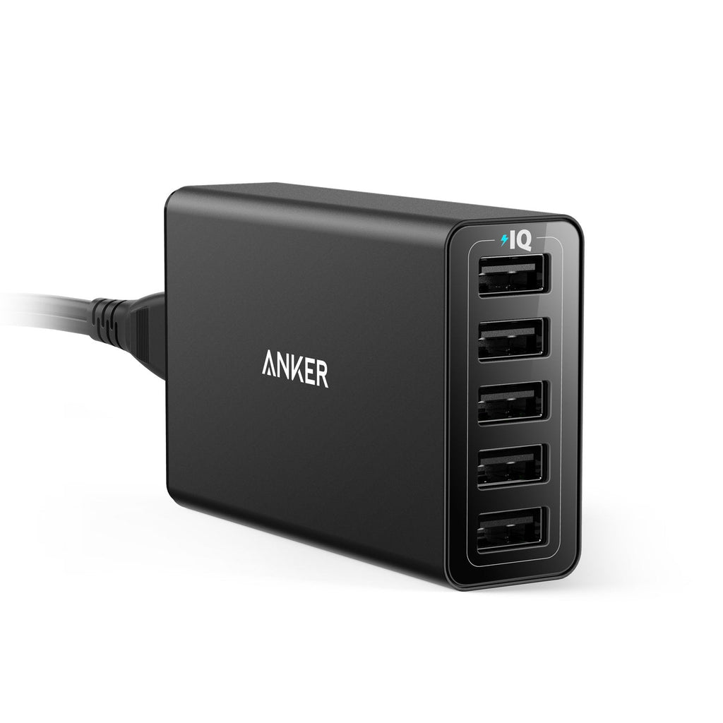 [Australia - AusPower] - Anker 40W 5-Port USB Wall Charger, PowerPort 5 for iPhone XS / XS Max / XR / X / 8 / 7 / 6 / Plus, iPad Pro / Air 2 / mini, Galaxy S9 / S8 / Edge / Plus, Note 8 / 7, LG, Nexus, HTC and More, Black 