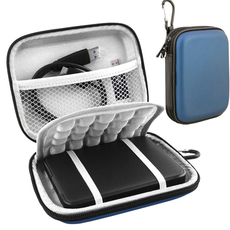 [Australia - AusPower] - Lacdo Hard Drive Carrying Case for Western Digital WD My Passport Ultra WD Elements SE WD Gaming Drive Portable External Hard Drive 1TB 2TB 3TB 4TB 5TB USB 3.0 2.5 inch HDD Shockproof Travel Bag, Blue 