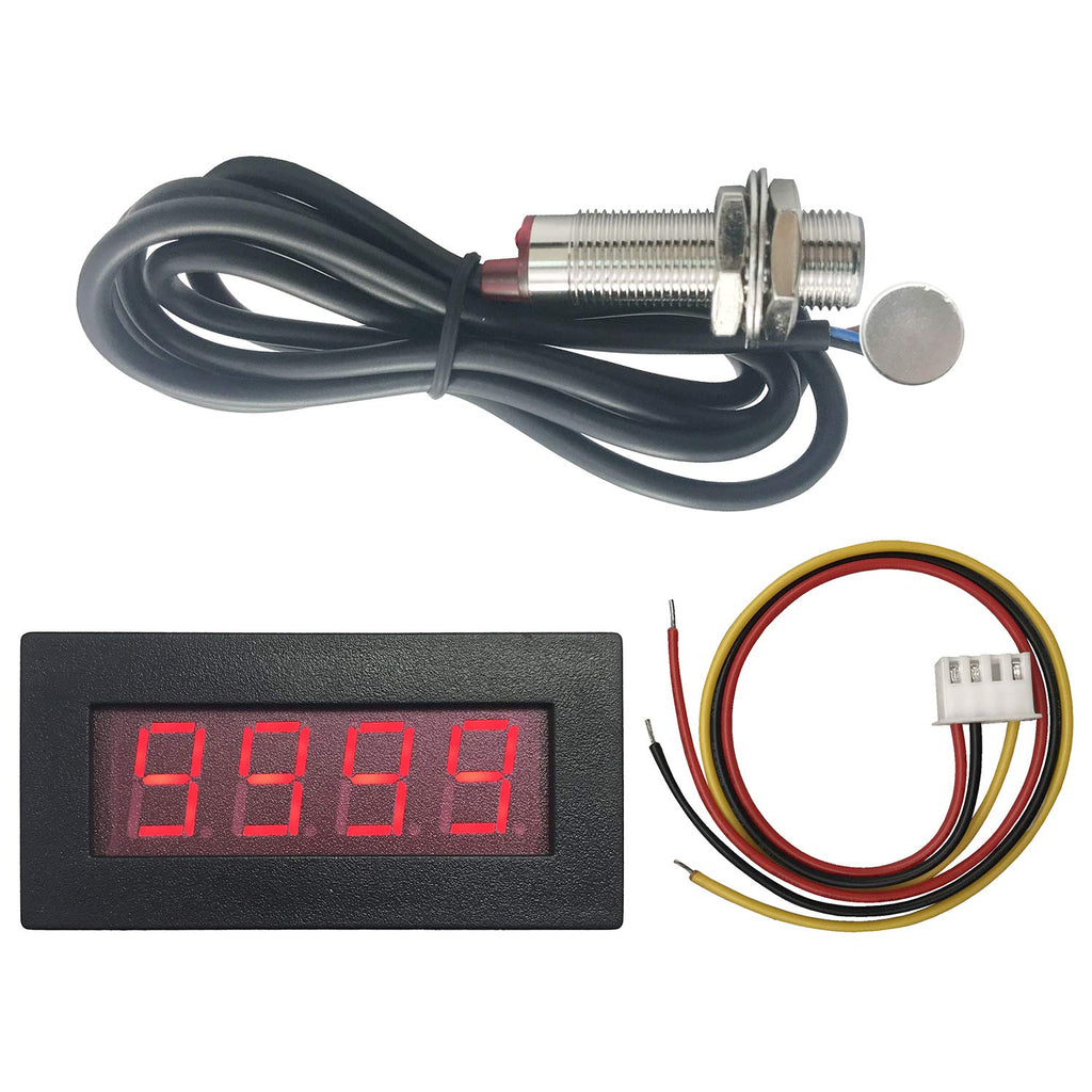 QWORK Digital Tachometer RPM Meter, 20713A Highly Accurate 2.5~99,999 RPM  Easy-to-Read LCD Screen Non Contact Rotation Photo Perfect for Measuring