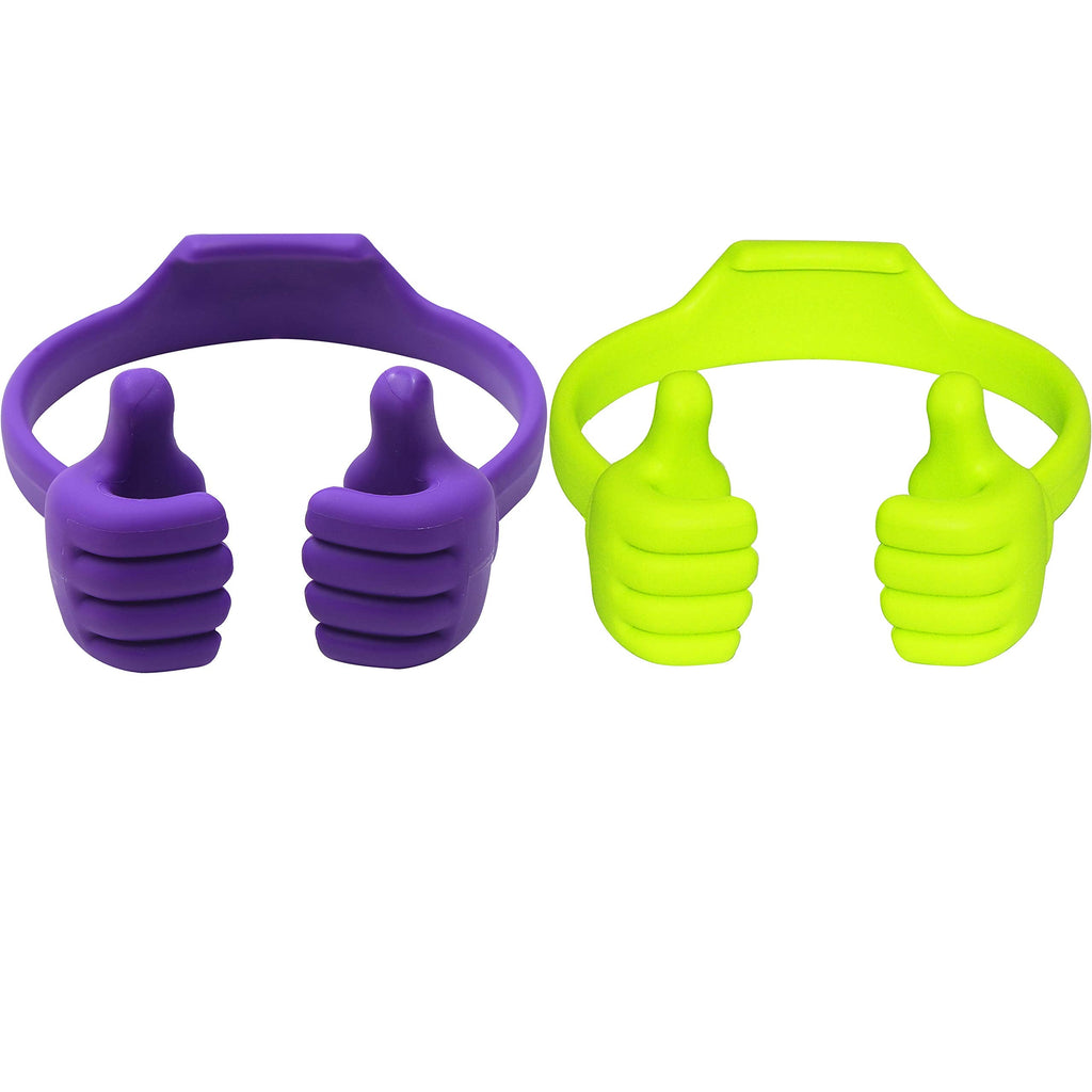 [Australia - AusPower] - Honsky Thumbs-up Phone Stand for Tablets, E-readers and Smart Phones - 2 Pack - Green, Purple Green,Purple 