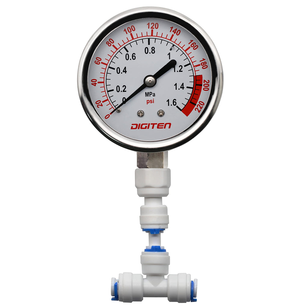 [Australia - AusPower] - DIGITEN Water Pressure Gauge Meter 0-1.6MPa 0-220psi 1/4" f Reverse Osmosis System Pump¡­ 