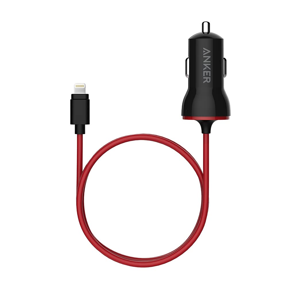 [Australia - AusPower] - iPhone Car Charger, Anker 12W 5V Lightning Car Charger [Mfi-Certified], PowerDrive Car Charger with 3ft Apple Certified Cable, for iPhone XS/Max/XR/X/8/7/6/Plus, iPad Pro/Air 2/Mini, and More 