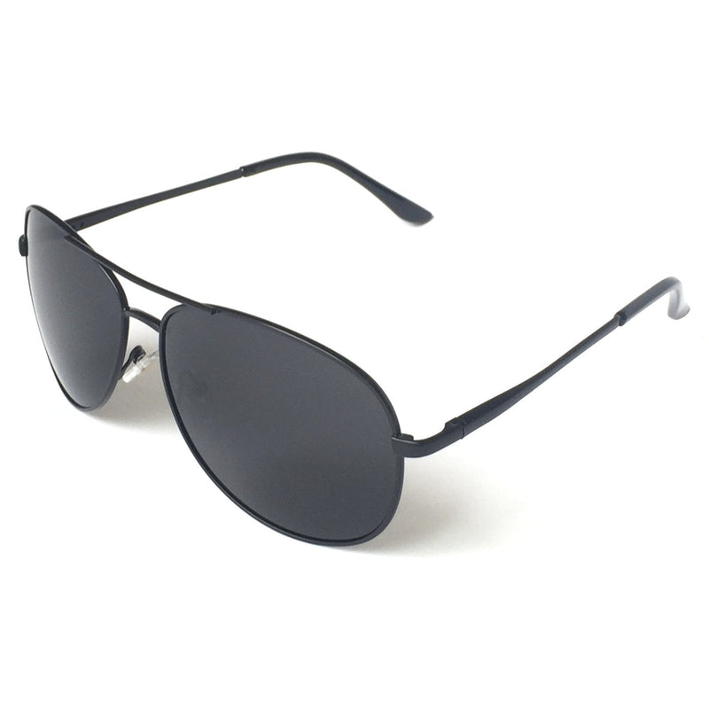 [Australia - AusPower] - J+S Premium Military Style Classic Aviator Sunglasses, Polarized, 100% UV protection Black Frame/Black Lens Classic Aviator - Large 62 Millimeters 